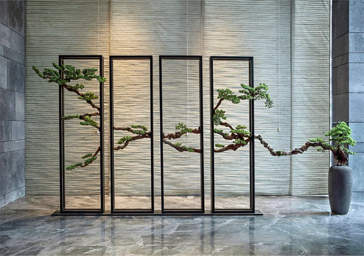 Naujas Kinų Dzeno modeliavimas pasveikinti su pušų geležies meno ekrano skiriamoji ir grindų apdaila