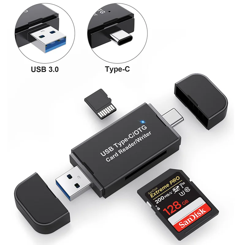 OTG SD TF Card Reader, Didelės spartos duomenų Perdavimo Adapteris USB Flash Drive, Adapteris, C Tipo, USB 2.0, Mikro USB Kortelių Skaitytuvas