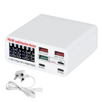 F3MA 87W PD+QC LCD Ekranas USB Telefoną, Planšetinį kompiuterį PD Greitai Telefonai