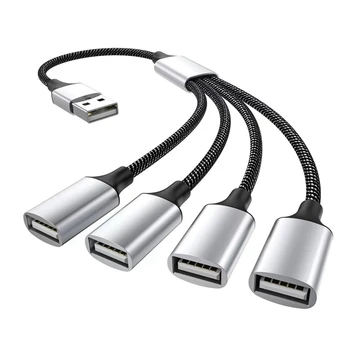 1 Gabalas, USB Į USB 2.0 Triple USB Port HUB OTG Adapterio Kabelį Gyv Duomenų Įkrovimo Konverteris USB A Iki 4 USB